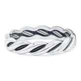 Rope Oxidized Band Solid 925 Sterling Silver Thumb Ring (4mm)