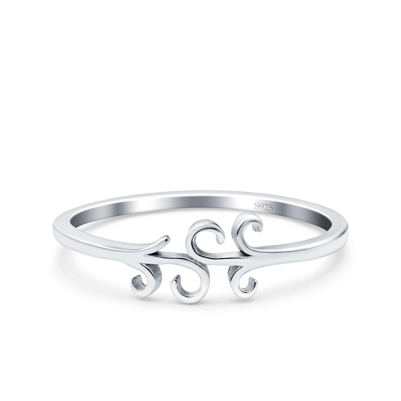 Silver Rhodium Plated Band Solid 925 Sterling Silver Thumb Ring (5mm)