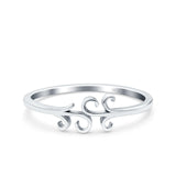 Silver Rhodium Plated Band Solid 925 Sterling Silver Thumb Ring (5mm)