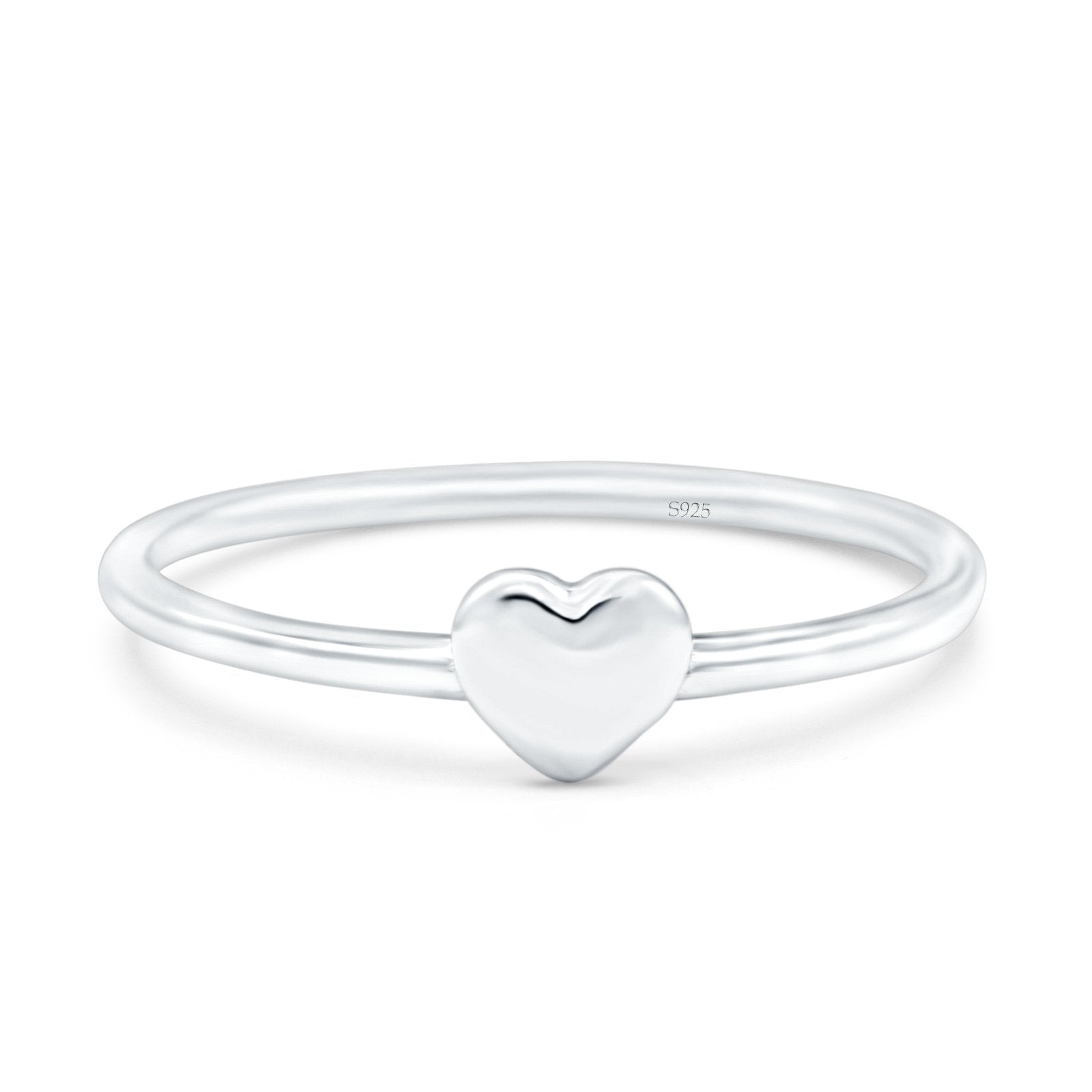 Heart Oxidized Band Solid 925 Sterling Silver Thumb Ring (5mm)