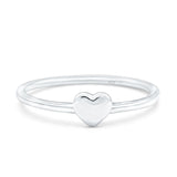 Heart Oxidized Band Solid 925 Sterling Silver Thumb Ring (5mm)