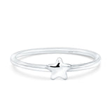 Star Oxidized Band Solid 925 Sterling Silver Thumb Ring (5mm)