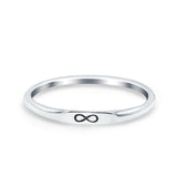 Infinity Oxidized Band Solid 925 Sterling Silver Thumb Ring (2.2mm)