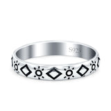 Sun Oxidized Band Solid 925 Sterling Silver Thumb Ring (3mm)