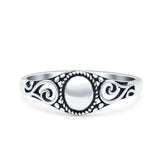 Bali Style Oxidized Band Solid 925 Sterling Silver Thumb Ring (6.8mm)