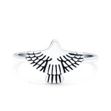 Eagle Oxidized Band Solid 925 Sterling Silver Thumb Ring (10mm)