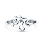 Cats Oxidized Band Solid 925 Sterling Silver Thumb Ring (10mm)