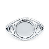 Oxidized Band Solid 925 Sterling Silver Thumb Ring (11.5mm)
