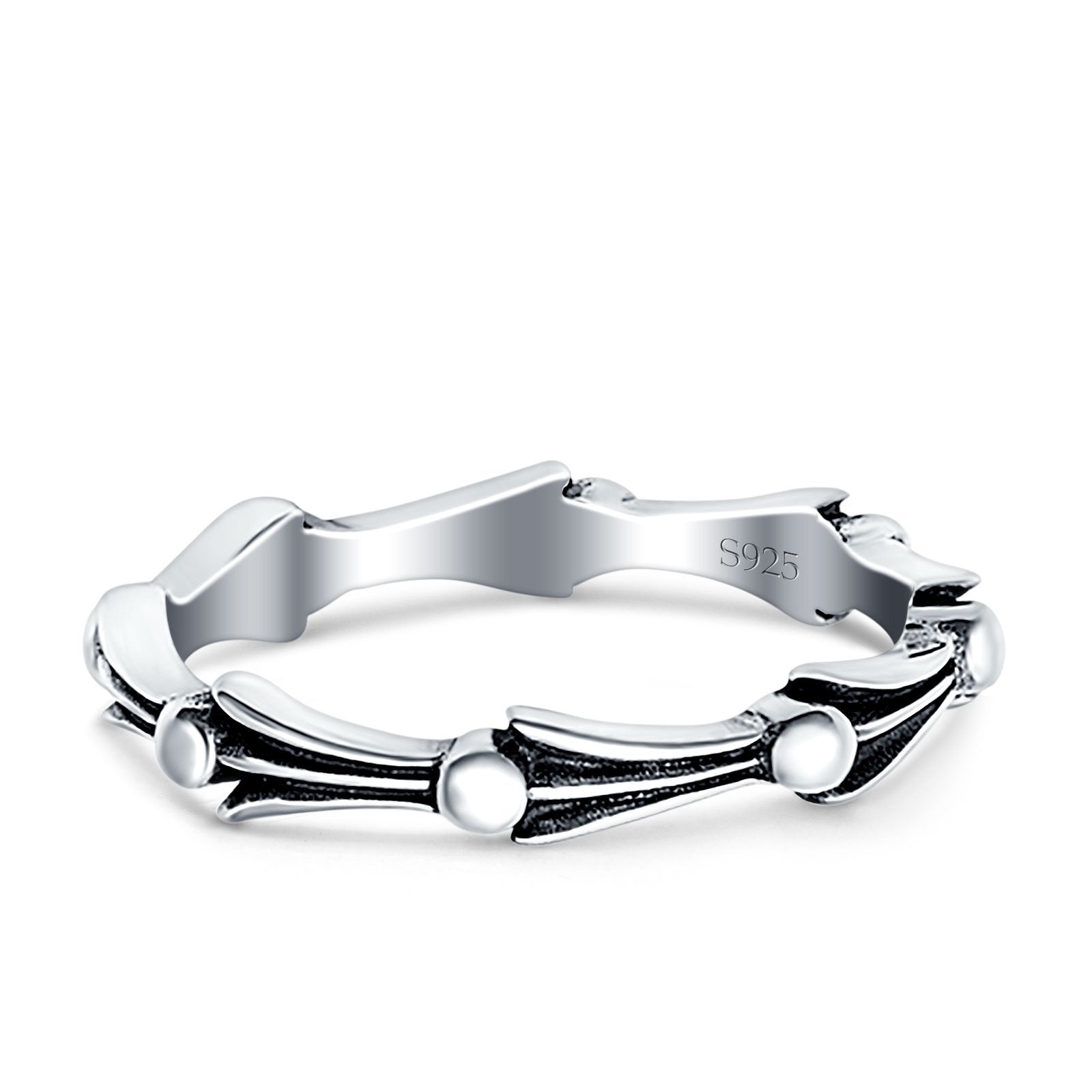 Oxidized Band Solid 925 Sterling Silver Thumb Ring (4mm)