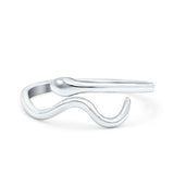 Snake Oxidized Band Solid 925 Sterling Silver Thumb Ring (7mm)
