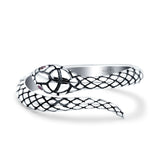 Snake Oxidized Band Solid 925 Sterling Silver Thumb Ring (10mm)