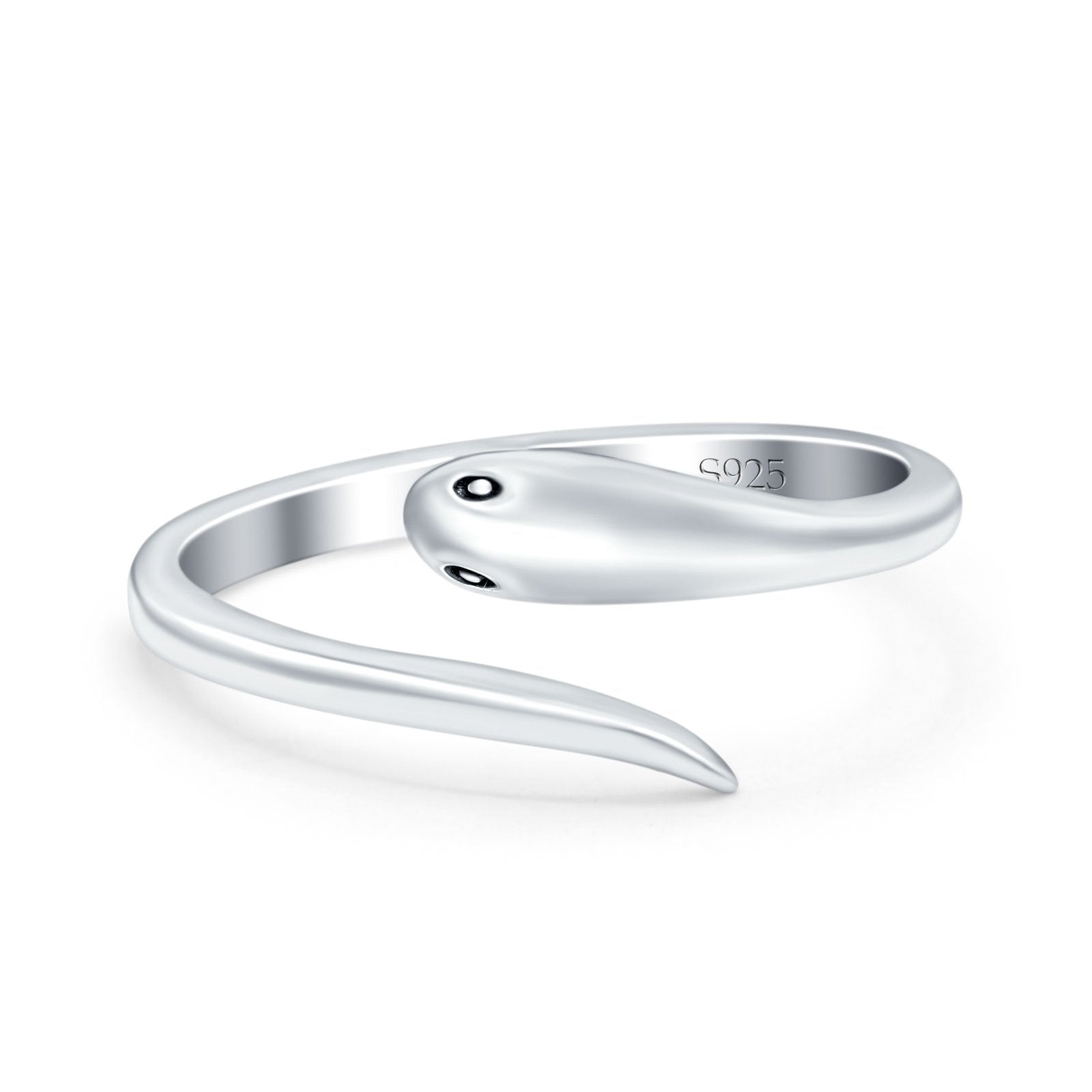 Snake Oxidized Band Solid 925 Sterling Silver Thumb Ring (8mm)