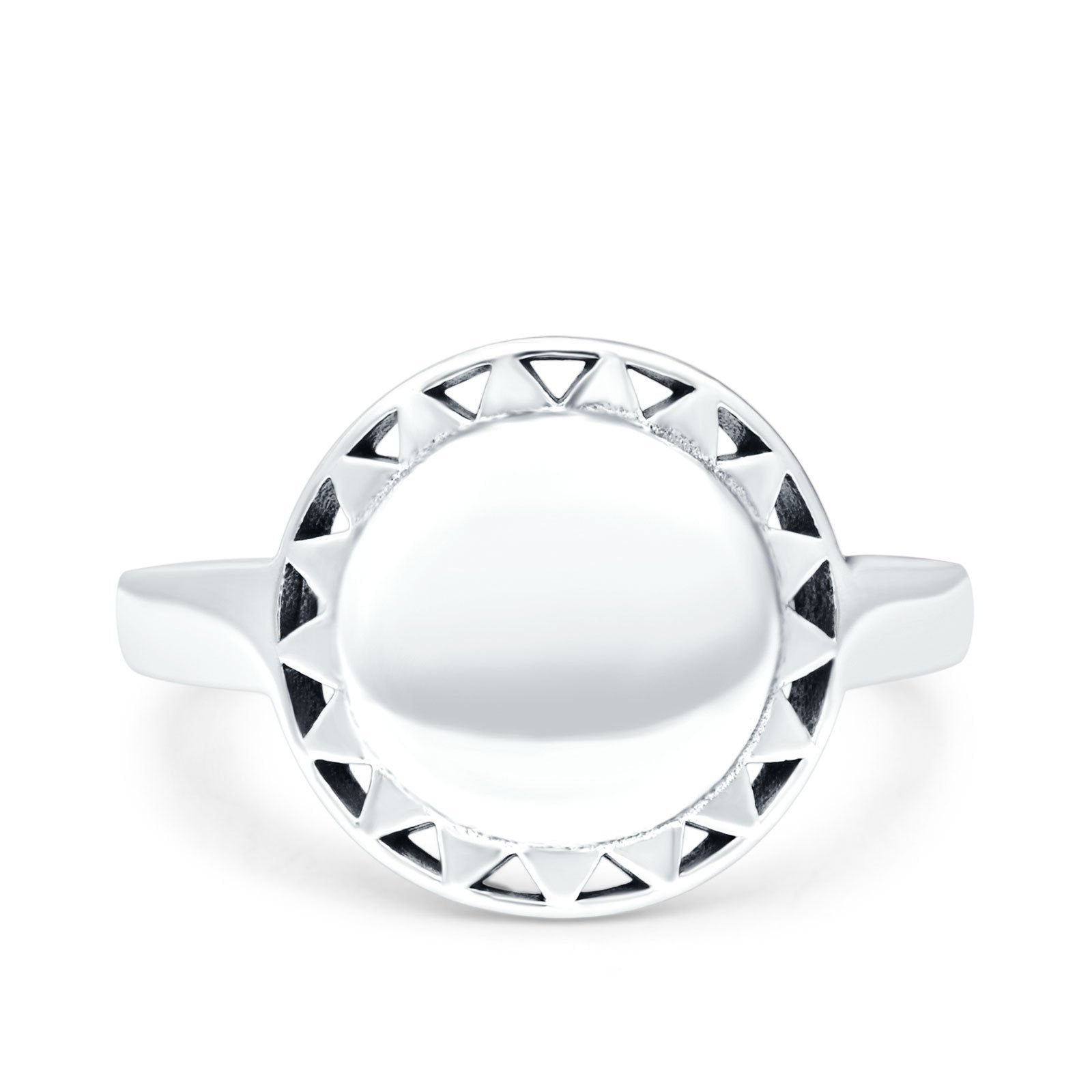 Sun Oxidized Band Solid 925 Sterling Silver Thumb Ring (12.8mm)