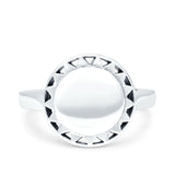 Sun Oxidized Band Solid 925 Sterling Silver Thumb Ring (12.8mm)