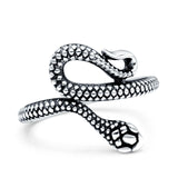 Snake Oxidized Band Solid 925 Sterling Silver Thumb Ring (18mm)