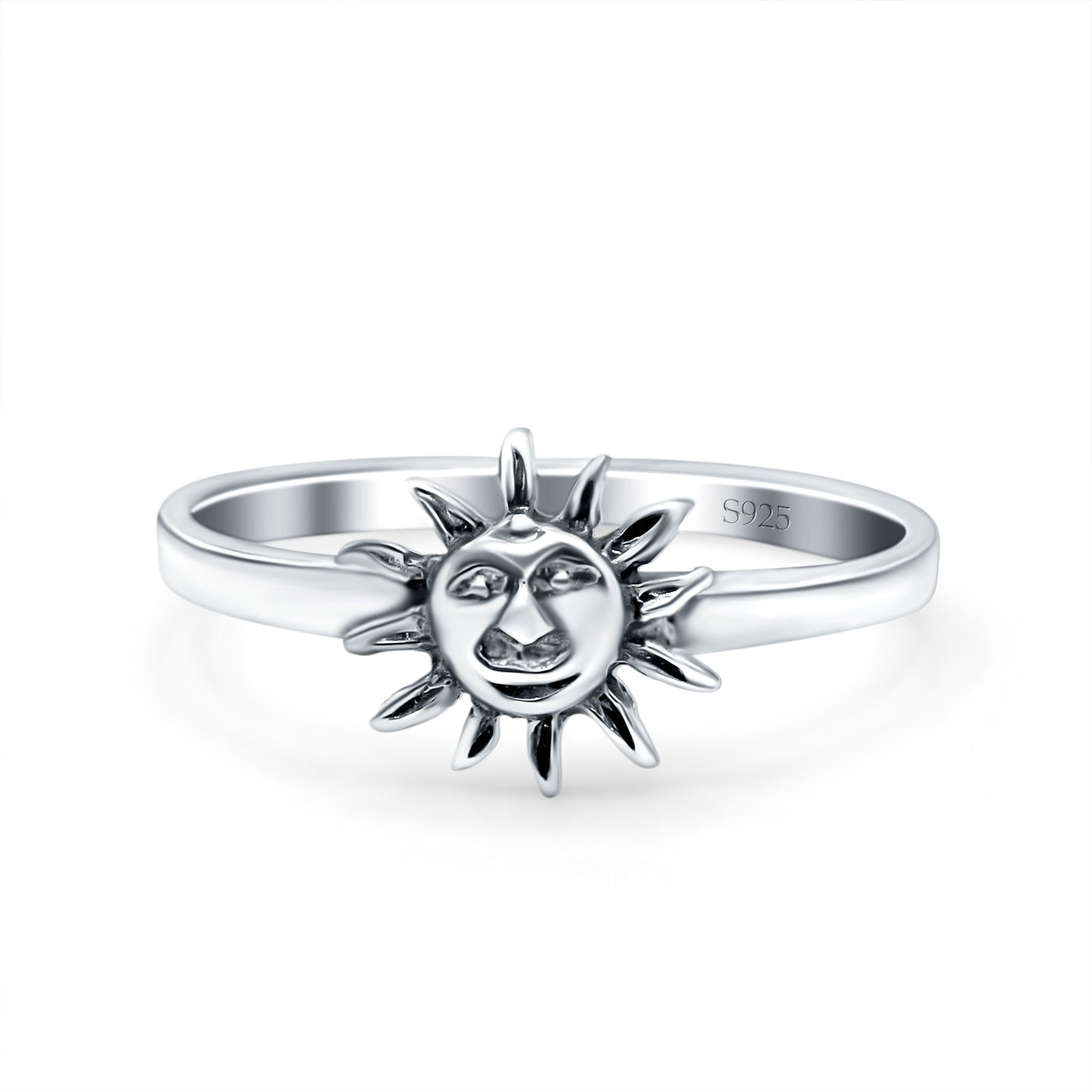 Sun Oxidized Band Solid 925 Sterling Silver Thumb Ring (9mm)