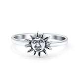 Sun Oxidized Band Solid 925 Sterling Silver Thumb Ring (9mm)