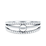 Round Bali Split Shank Oxidized Band Solid 925 Sterling Silver Thumb Ring (6.6mm)