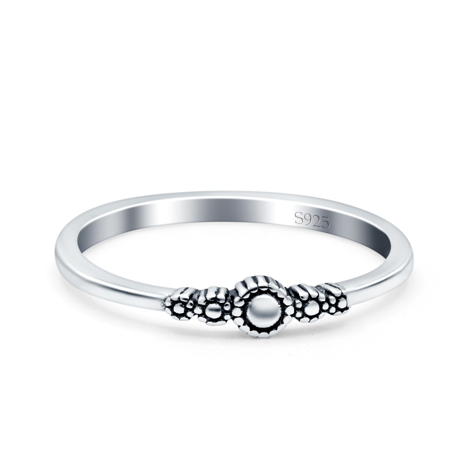 Bali Style Band Oxidized Solid 925 Sterling Silver Thumb Ring (3mm)