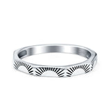 Oxidized Sunset Band Solid 925 Sterling Silver Thumb Ring (2.5mm)