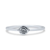 Ocean Engraved Style Oxidized Sunset Beach Minimalist Band Thumb Ring