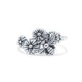 Antiqued Designer Flowers With Bee Oxidized Fashion Band Thumb Ring