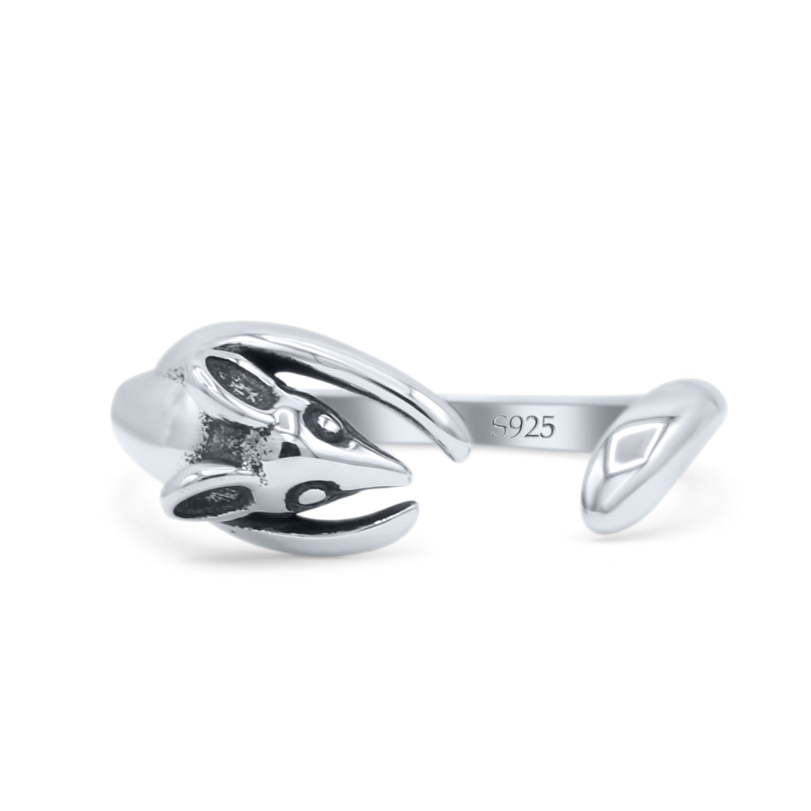 Open Cute Mouse Tail Adjustable Animal Fashion Design Oxidized Finish Band Thumb Ring
