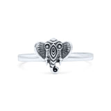 Attractive Elephant Head Face Artisan Animal Statement Oxidized Traditional Band Thumb Ring