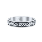Oxidized Claddagh Irish Triquetra Heart Designer Celtic Knot Fashion Band Thumb Ring