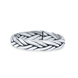 Dainty Braided Celtic Weave Rope Knot Handmade Design Oxidized Band Thumb Ring