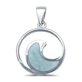 Larimar Ocean Wave 925 Sterling Silver Charm Pendant