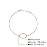 Diamond Trendy Oval Shape Bracelet 14K Rose Gold 0.09ct Wholesale