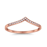 14K Rose Gold 0.19ct Round 4mm G SI Half Eternity Diamond Bands Engagement Wedding Ring