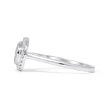 Cluster Round Halo 0.27ct Natural Diamond Ring 14K White Gold Wholesale