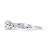 Halo Infinity Shank 0.26ct Natural Diamond Round Engagement Ring 14K White Gold Wholesale