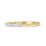 Dainty Round & Baguette 0.17ct Diamond Eternity Ring 14K Yellow Gold Wholesale