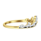 Midi V-Shaped Contour Chevron Diamond Ring 14K Yellow Gold 0.21ct Wholesale