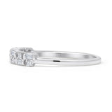 Half Eternity Two Row 2.8mm Band Baguette Natural Diamond 14K White Gold Wholesale