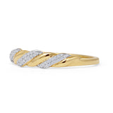 Half Eternity Twisted Rope Band Round Natural Diamond 14K Yellow Gold Wholesale