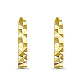 14K Yellow Gold 2mm Square Tube Huggies Earrings- Best Anniversary Birthday Gift for Her