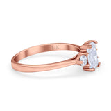 14K Rose Gold Emerald Cut Wedding Engagement Ring Simulated CZ Size-7