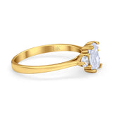 14K Yellow Gold Emerald Cut Wedding Engagement Ring Simulated CZ Size-7