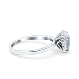 14K White Gold Vintage Style Solitaire Accent Pear Wedding Ring Simulated Cubic Zirconia Size-7