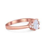 14K Rose Gold Radiant Cut Engagement Ring Simulated CZ Size-7