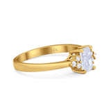 14K Yellow Gold Radiant Cut Engagement Ring Simulated CZ