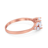 14K Rose Gold Oval Art Deco Engagement Ring Marquise Simulated CZ Size-7