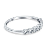 14K White Gold Hearts Band Simple Wedding Engagement Ring (3mm)