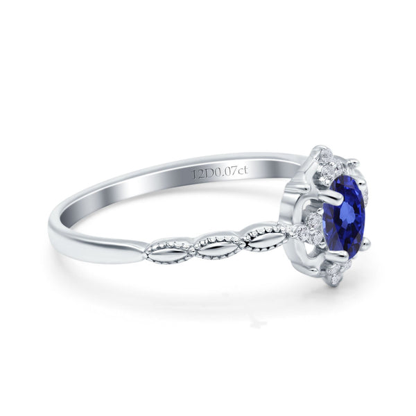 Certified unheated 6.77ct Violet Blue Sapphire & Diamond