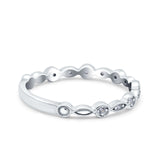Eternity Ring Wedding Band Marquise Round Pave Simulated CZ 925 Sterling Silver (3mm)