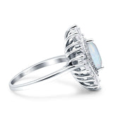 Art Deco Marquise Engagement Ring Lab Created White Opal 925 Sterling Silver Wholesale